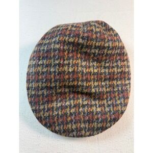 Kangol Multicolor Herringbone Flat Cap with Rust and Mustard Accents